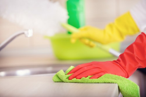 Professional hot water extraction cleaning a carpet in New Malden